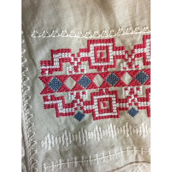 NEW Embroidered Drape Cardigan Jacket M Linen Boho - Picture 9 of 10